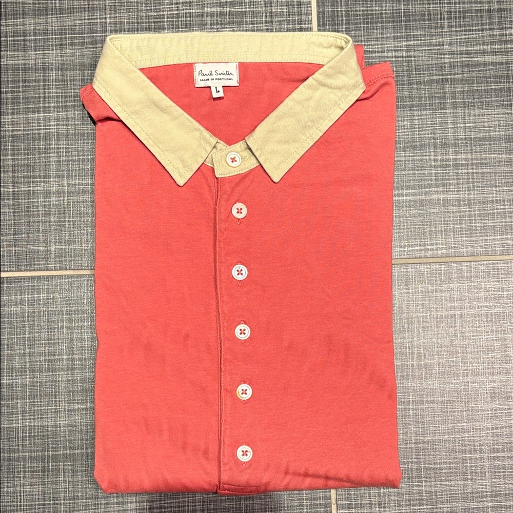Paul Smith Corail Polo with Tan Collar